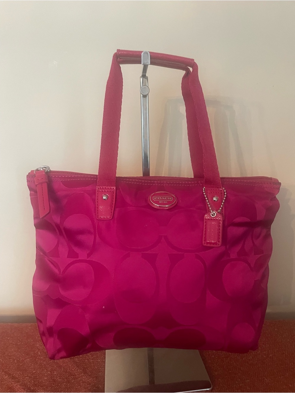 Coach Pink Signature Small/Medium Tote Bag + Matching Wristlet